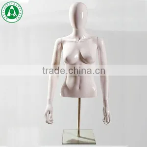 Half Body New Design White Glossy Polypropylene Female Mannequins and Display Torsos thumbnail-1
