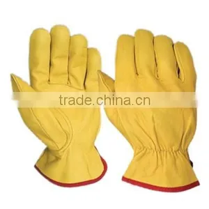 Full Yellow Cow Grain Leather Driver Gloves thumbnail-1