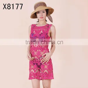 Sex Sleeveless Crochet Embroidered Flower Girl Dress thumbnail-1