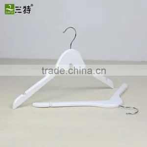 Wood White Shirt Hanger With Notches thumbnail-2