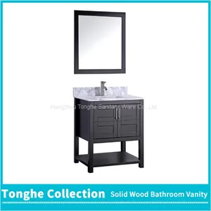 Contemporary Espresso Bathroom Vanity Nature Marble Top thumbnail-1