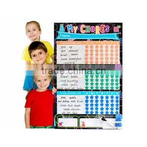 60*40cm Creative Wall Sticker Educational Toys Dry Erase Kids Weekly Planner To-do List Schedule Magnetic Chores Chart thumbnail-1
