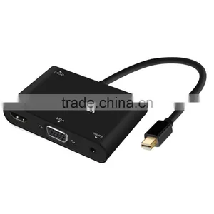 VOXLINK Mini DisplayPort Turn VGA / Audio / HDMI 4K 3in1 Adapter Cable Black thumbnail-1