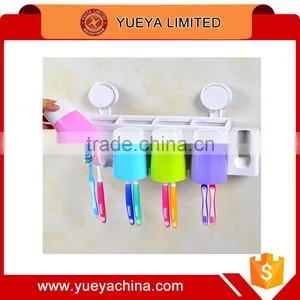 Promotional ABS PS Wall-Suction Creative 8 Toothbrush Holder 4 Cups Hanger Toothpaste Dispenser thumbnail-1