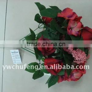 10 Centre Bundle Artificial Rose With Foam Flowers thumbnail-1