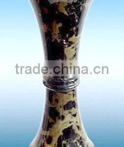 NATURAL BLACK AND GOLD MARBLE FLOWER VASES thumbnail-4
