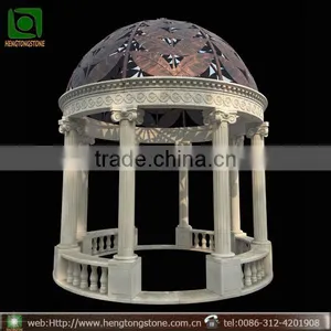 Outdoor White Marble Roman Column Gazebo thumbnail-1