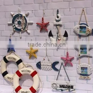 CY081 Mediterranean Style Anchors Fish Slipper Boat Shaped Wall Hooks Living Room Hanging Decoration Nautical Decor thumbnail-1