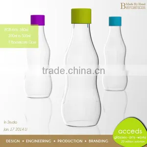 Transparent Borosilicat Glass 16Oz Juice Bottle thumbnail-5