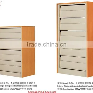 5-layer Single-side Periodical Rack Library Furniture,modern Public Office Bookshelf,bookcase,book Rack thumbnail-1