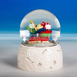 Diameter 65mm Colorful Interior View With Resin Light Pink Base Hand-painting Custom Snow Globe thumbnail-2