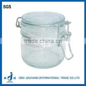 Air-tight Mini Cylinder Glass Storage Jar With Metal Clip Top thumbnail-1
