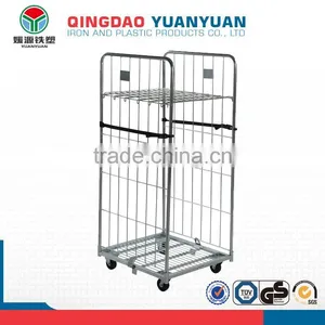 Storage 2 Sided Roll Trolley Logistics Container Collapsible Storage Cages Wire Mesh Security Cage Pallet thumbnail-2