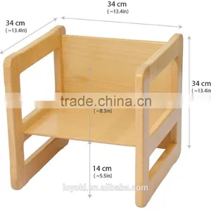 3 in 1 Children's Multifunctional Beech Wood Kids Table and Chairs Set of 2 Also Can as Nest Coffee Table Table and Chair thumbnail-5