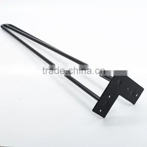 Factory Price Sale Matt Black Cast Iron 28 Inch Metal Hairpin Leg for Wood Furniture thumbnail-1