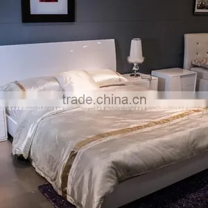White Bedroom Furniture / Wood Double Bed / Latest Double Bed Designs B57 thumbnail-4