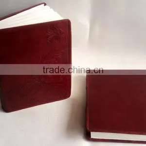 Handmade Genuine Plain Pippin Embossed Paisley Design Leather Notebook thumbnail-5