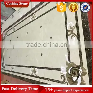 Water Cut Rectangle Marble Floor Medallions Patterns Tiles thumbnail-1