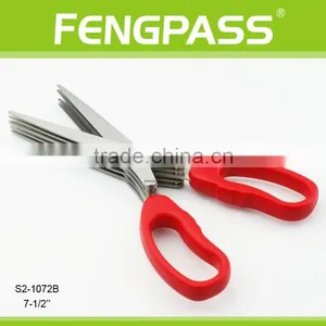 S2-1072B 7-1/4 Inch FDA/LFGB Standard PP Handle With Stainless Steel Power Cutting Five Blades Herb Scissors thumbnail-2
