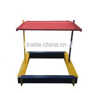 Backyard Playground Wooden Sadbox With Rain Cover thumbnail-1