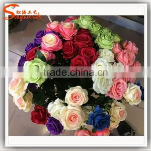 Factory Price Wholsale China Artificial Flower Decor Wedding Artificial Chinese Rose Flower Fake Decoration Flower thumbnail-3