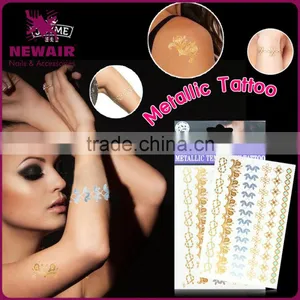 Fashion Temporary Metal Gold and Silver Tattoo Sticker Good Quality and Price thumbnail-1