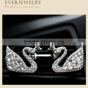 Rhinestone Swan Air Fresher Cleaner With Perfumein Car thumbnail-1