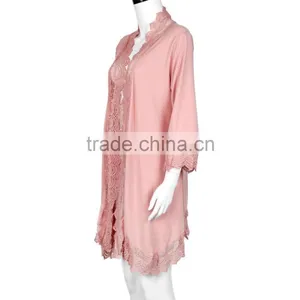 Women's Summer Casual Beach Kimono Cover Up 3/4 Sleeve Floral Lace Kimono Cardigan Swimwear Cover Up Beachwear thumbnail-3