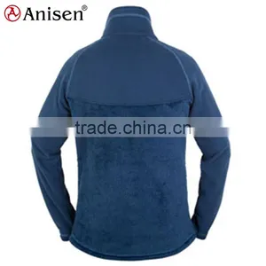 Patchwork Windproof Warm Men Zipper up Stand Collar Reglan Sleeve Fleece Jacket thumbnail-3