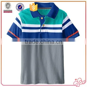 2015 Latest Design Stripe Printing Fancy Boys Child Cloths With Polo Collar thumbnail-5