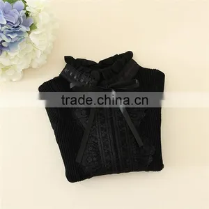 Model for Kids Knitted Solid Sweaters Mandarin Collar Children Cardigan Sweater for Girls thumbnail-3