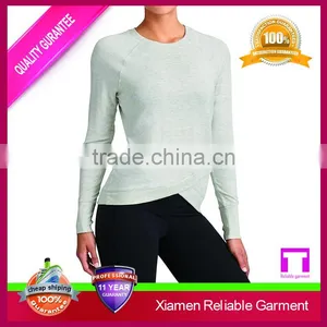 Blank Raglan Long Sleeve Wholesale Woman Gym Sport t Shirt thumbnail-1