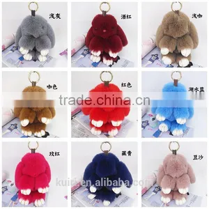 New Design Rabbit Faux Fur Doll Hare Bunny Keychain Holder Keyring Women Bag Pendant Giftt15cm and 19cm Fmq-45 thumbnail-6