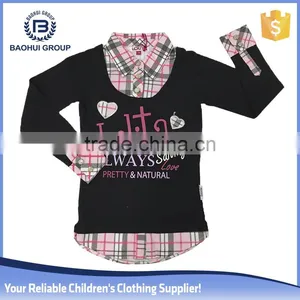 Modern Styles Blouses Girls Printed t Shirts Stock Child t Shirt Children Wear thumbnail-1