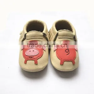 Rubber Soled Tassels Baby Moccasin 100% Leather Toddler Shoes Made in China thumbnail-2