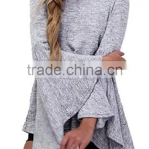 Runwaylover EY2346B New Style 2017 Ladies Fashion Flare Sleeve Knitted Turtleneck Blouse thumbnail-4