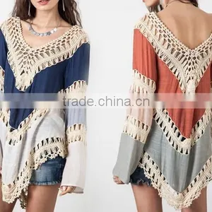 Walson Summer Women Bathing Suit Sexy Lace Crochet Bikini Swimwear Cover Up Beach Dress thumbnail-1