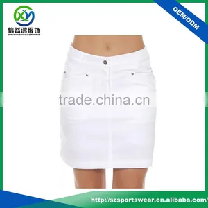 New Arrival White Perfect Fit Mid-rise Waist With Belt Loops Golf Lady Skort thumbnail-2