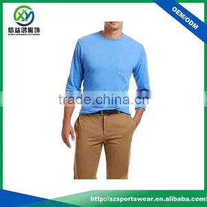 High Quality Cut Fit 100% Cotton Soft Touch Sky Blue Color T-shirt, Mens Shirt Pocket Style for Sports thumbnail-1