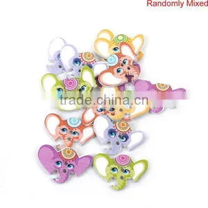 Wood Sewing Buttons Scrapbooking 2 Holes Elephant Head At Random thumbnail-3
