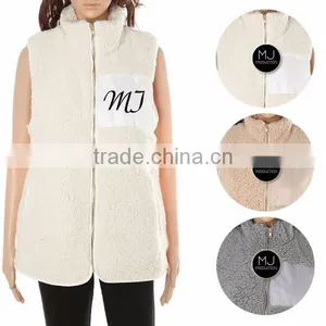 FACTORY Wholesale Woman Sherpa Vest thumbnail-1