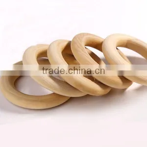 40mm Unfinished Wood Ring Natural Round Beads DIY Craft Accessories thumbnail-3