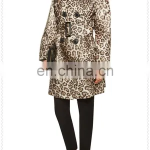 Noble Fashion Women Double-breasted Animal Print Feminine Winter Coat thumbnail-2