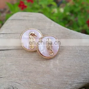 Summer Seahorse Starfish and Anchor Tortoise Shell Stud Earrings thumbnail-3