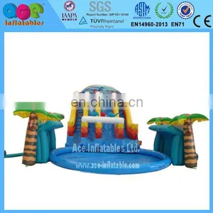 Funny Inflatable Water Slide With Swimming Pool thumbnail-1