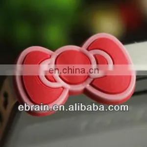 Silicone Bowknot Shaped Earphone Plug,Fashion Earphone Dust Plug ,promotional Cartoon Earphone Plug thumbnail-1
