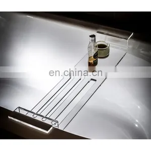 Acrylic Bath Tub Caddy Bathtub Caddy Tray With Ipad Storage Holder thumbnail-3
