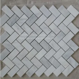 Oriental White Marble Herringbone Mosaic for Bathroom & Kithchen thumbnail-2