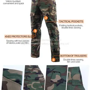 6-Colors Knitted Army Military Combat H Frog Sleeve Tactical Shirt Suit thumbnail-3