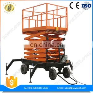 7LSJY Shandong SevenLift Hydraulic Wholesale Outdoor Use Manual Low Noise 12m Trailing Hydraulic Lift for Painting thumbnail-3